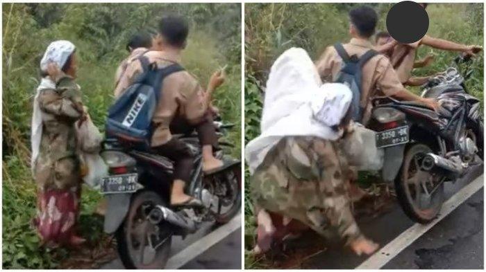 Sejumlah pelajar di Tapsel terekam kamera tendang nenek-nenek hingga tersungkur. Motif para pelajar melakukan penganiayaan terungkap.