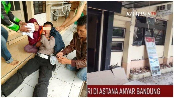 Seorang anggota kepolisian dari Polsek Astana Anyar terluka akibat bom bunuh diri.