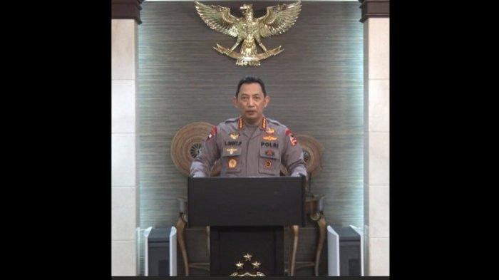 Kapolri Jendral (Polisi) Drs. Listyo Sigit Prabowo, M.Si saat menyampaikan enam pesan penting dalam rangka menyambut kedatangan mahasiswa baru President University (PresUniv) angkatan 2021, Senin (23/8/2021).
