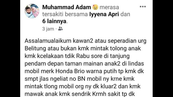 Screenshot postingan akun facebook.