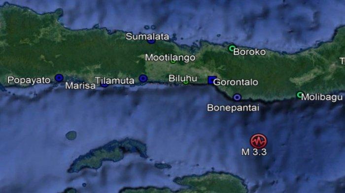 Infografis gempa bumi Teluk Tomini, Kamis 30 September 2022 pagi. Gempa bumi berkekuatan M3.3 SR selatan Bone, Gorontalo pada Jumat 30 September 2022 pukul 10.45 Wita.