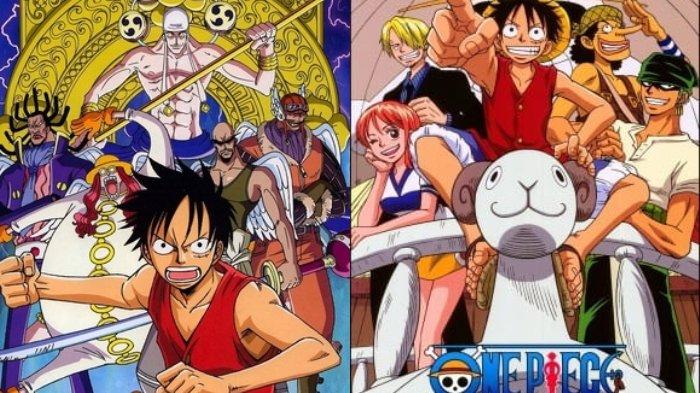 Poster serial anime One Piece yang termasuk dalam 8 daftar rekomendasi serial anime bergenre Shounen yang tayang selain di anoBoy.