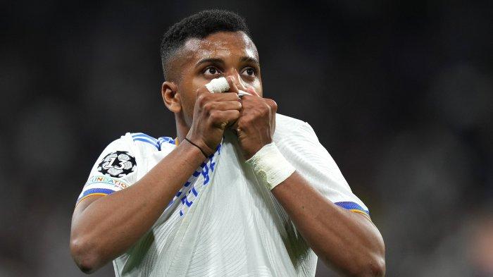 Rodrygo Goes mencetak dua gol ke gawang Manchester City, Kamis (5/5/2022).