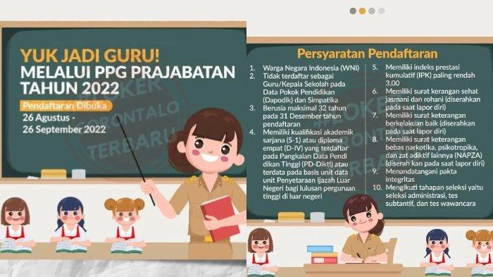 Informasi Lowongan Kerja (Loker) Gorontalo pada Senin (19/9/2022): Pendidikan Profesi Guru (PPG)