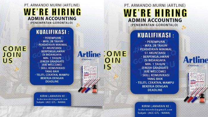 Posisi yang dibutuhkan PT Armando Murni dalam lowongan kerja kali ini ialah Admin Accounting dengan penempatan kerja di Gorontalo.