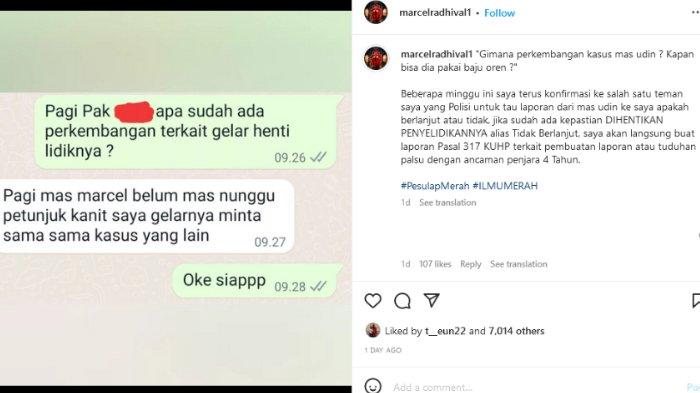 Unggahan Instagram Marcel Radhival alias Pesulap Merah, @marcelradhival1 pada Selasa (4/10/2022) tentang perkembangan kasus dugaan pelanggaran UU ITE yang dilaporkan Pemilik Padepokan Nur Dzat Sejati Gus Samsudin di Polda Jawa Timur.