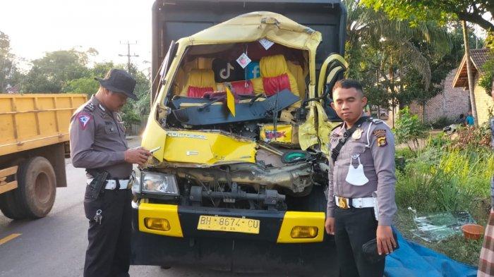 Kecelakaan truk angkutan batubara terjadi di Jalan Lintas Jambi-Muara Bulian pada Kamis (11/8/2022) sekira pukul 15.30 WIB.