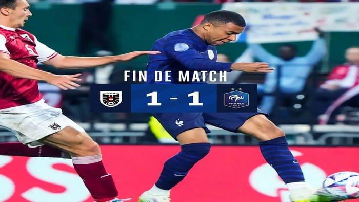 Timnas Prancis ditahan imbang 1-1 oelah Austria di laga fase grup UEFA NAtions League, pada Sabu (11/6/2022) dini hari WIB.