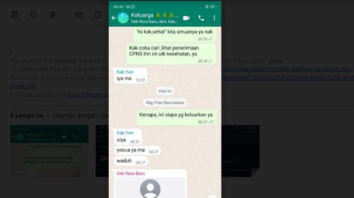 Isi Chat Group WA keluarga Yosua