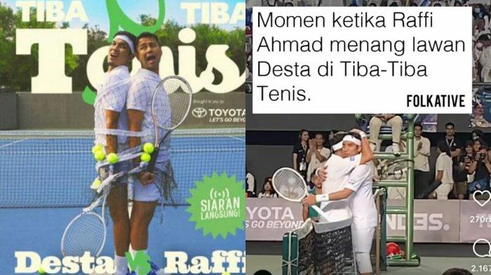 Momen Raffi Ahmad Menang Telak Lawan Desta di Ajang Tiba-Tiba Tenis