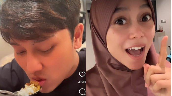 Momen Rizky Billar suapi Lesti Kejora makan
