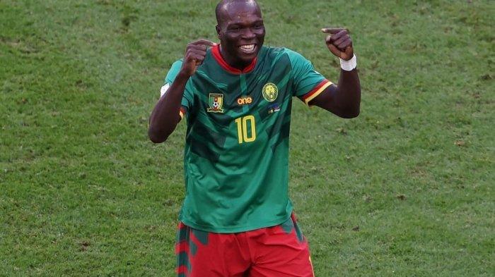 Pemain Timnas Ghana Abubakar usai cetak gol di Piala Dunia 2022
