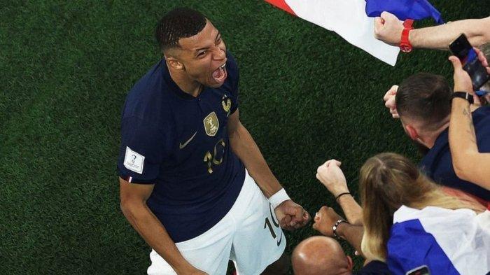 Selebrasi Kylian Mbappe Di Piala Dunia 2022 Saat Timnas Prancis Kalahkan Denmark pada Sabtu (26/11/2022) malam.