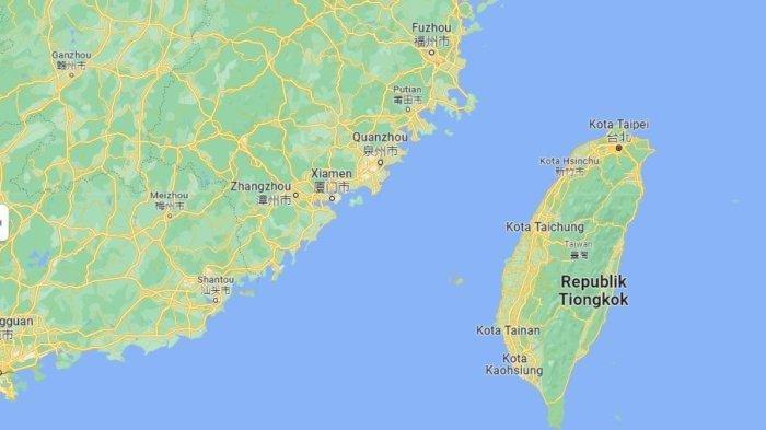 Selat Taiwan yang berada antara daratan China dan Taiwan. Amerika Serikat (AS) menerbangkan pesawat pengintai P-8A Poseidon Angkatan Laut-nya di atas Selat Taiwan pada Jumat (24/6/2022).