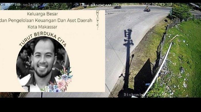 Kolase foto Najamuddin (kiri) ASN Dishub Makassar korban penembakan dan CCTV kronologi kejadian.