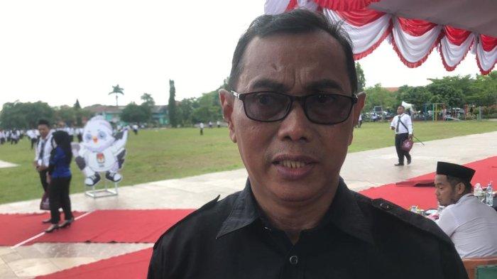 Ketua Bawaslu Demak, Khoirul Saleh saat ditemui usai mengikuti pelantikan PPS di Alun-alun Kabupaten Demak.
