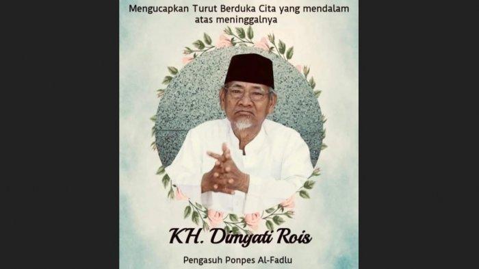 Mustasyar PBNU, dan Ketua Dewan Syuro PKB, KH Dimyati Rois, meninggal dunia di RS Tlogorejo, Kota Semarang, Jateng, Jumat (10/6/2022).