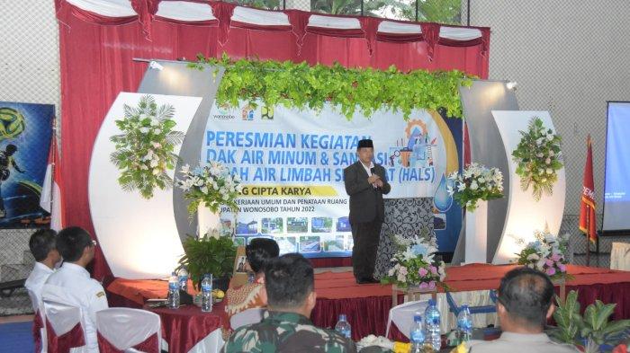 Peresmian DAK Bidang Air Minum dan Sanitasi Serta Hibah Air Limbah Setempat (HALS) Tahun 2022, di Desa Bomerto, Wonosobo, Rabu (16/11/2022).