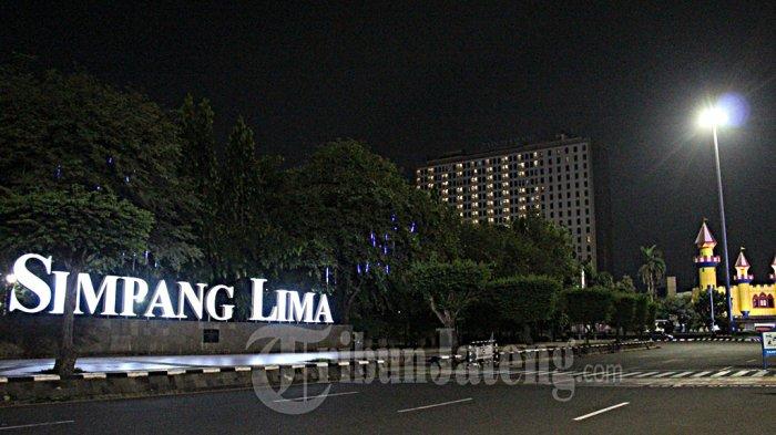 Kondisi Simpang Lima Kota Semarang, Minggu (29/3/2020).