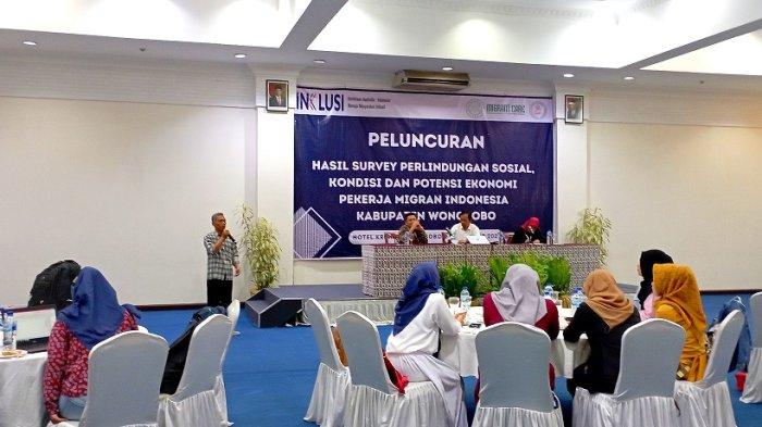 Peluncuran Hasil Survey Perlindungan Sosial, Kondisi dan Potensi Ekonomi Pekerja Migran Indonesia Kabupaten Wonosobo, Kamis (29/12/2022).
