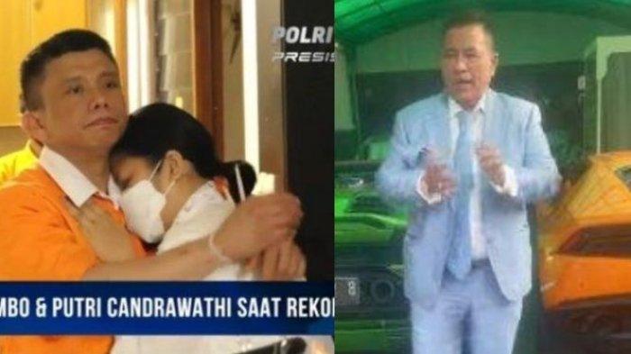 Foto kolase Hotman Paris dan Ferdy Sambo saat rekonstruksi beberapa waktu lalu.