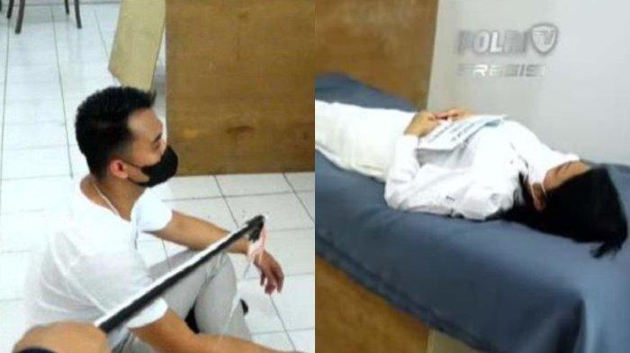 Potret adegan Putri Candrawathi tiduran di kamar saat rekonstruksi kematian Brigadir J. Sempat ngobrol dengan mendiang di dalam kamar.