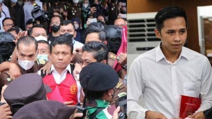 Terdakwa pembunuhan berencana terhadap Nofriansyah Yosua Hutabarat atau Brigadir J, Ferdy Sambo dan Richard Eliezer atau Bharada E saat menjalani sidang pembacaan dakwaan di Pengadilan Negeri Jakarta Selatan, Selasa (18/10/2022).