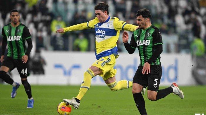Dusan Vlahovic di Coppa Italia Juventus vs Sassuolo
