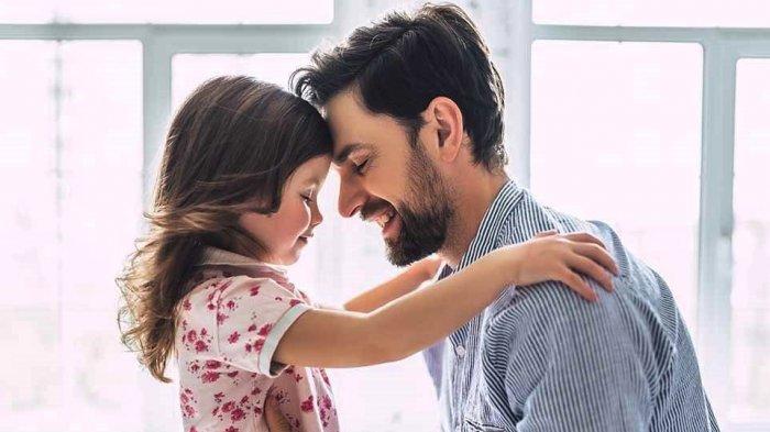 Ilustrasi ayah dan anak perempuan