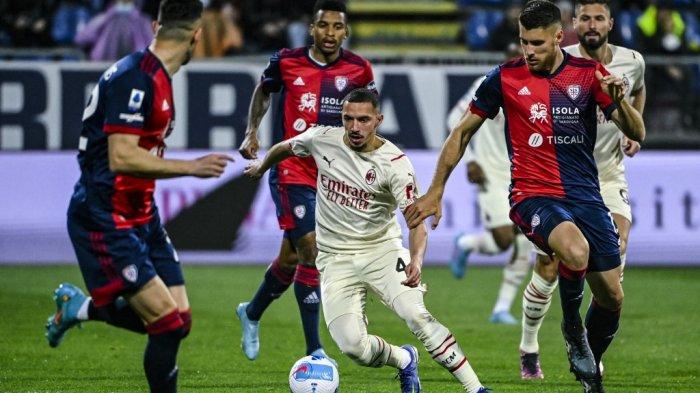 Ismael Bennacer di Liga Italia Serie A antara Cagliari vs AC Milan di Sardegna Arena di Cagliari, 19 Maret 2022.