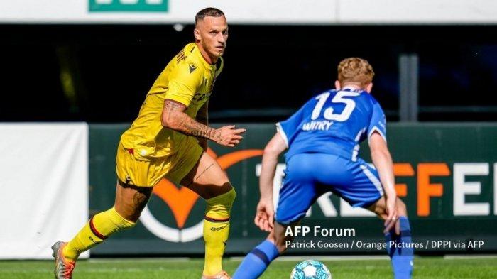 Marko Arnautovic di pertandingan persahabatan Pramusim antara AZ vs Bologna pada 24 Juli 2022 di AFAS Stadion di Alkmaar, Belanda.