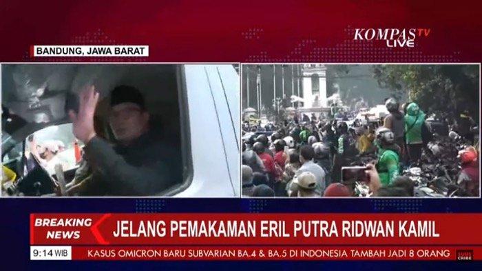 Ridwan Kamil mengucapkan terimakasih pada masyarakat yang membanjiri luar Gedung Pakuan, Senin (13/6/2022)
