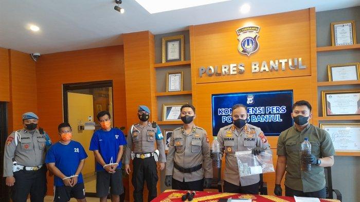 Suasana Jumpa Pers Penyalahgunaan BBM Subsidi jenis Bio Solar di Polres Bantul, Selasa (18/10/2022).