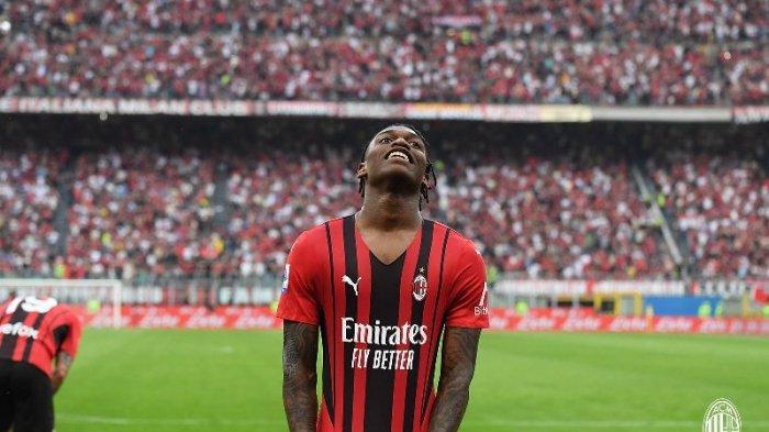 Rafael Leao saat AC Milan vs Atalanta di San Siro