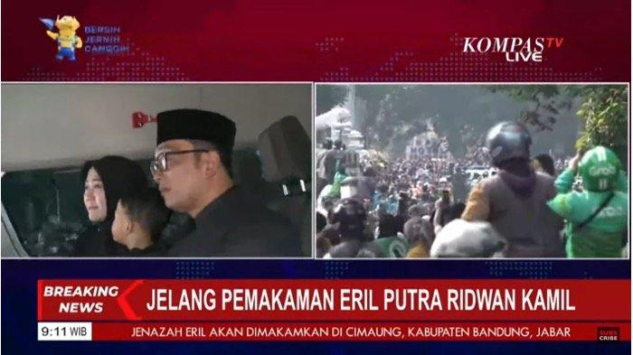 Ridwan Kamil, Atalia, Arka dan Zara berada dalam mobil jenazah Eril