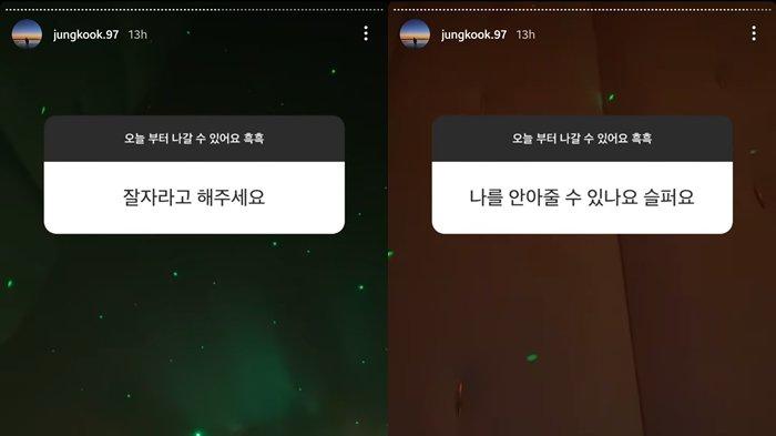 Tangkapan layar Instagram Story Jungkook BTS pada 2 April 2022