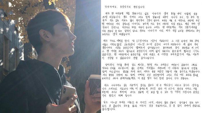 Surat pemberitahuan dari Changmin untuk para penggemar