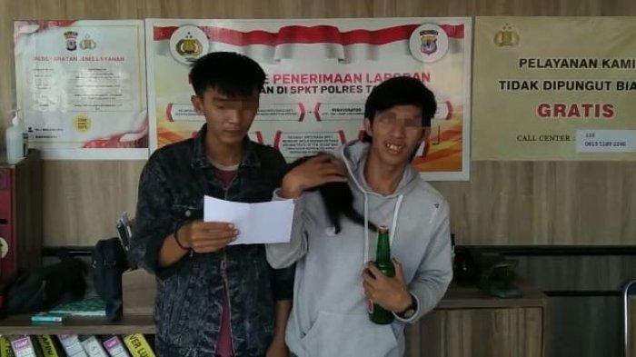 Dua orang pelaku berinisial HD dan BL saat memberikan pernyataan permintaan maaf dan berjanji tidak mengulang perbuatannya disampaikan di Mako Polres Tarakan, Senin (19/9/2022) kemarin.