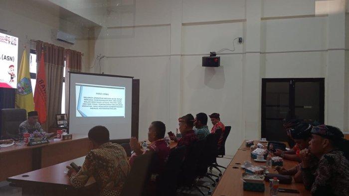 Sosialisasi netralitas ASN di lingungan pemerintah Kabupaten Tana Tidung, yang perdana dilaksanakan oleh Bawaslu Kabupaten Tana Tidung hari ini, Kamis (22/9/2022)