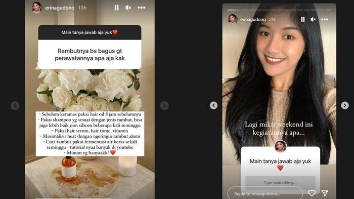 Erina Gudono pamer rambut indahnya, kekasih Kaesang Pangarep beber trik perawatannya. (Instagram/@erinagudono)