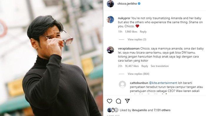 Ibu Amanda Zahrah, seteru Arawinda Kirana dalam kasus dugaan perselingkuhan ikut buka suara di kolom komentar Chicco Jerikho menanggapi persoalan puterinya. (Instagram/ @chicco.jerikho)