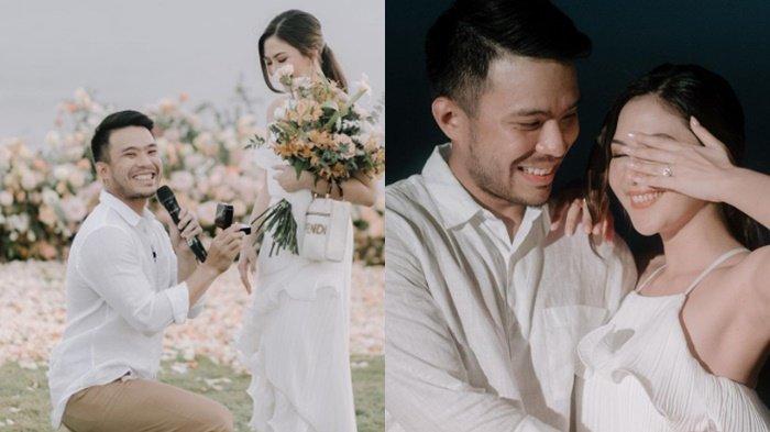 Momen lamaran Yakup Hasibuan yang berlangsung begitu romantis di Pulau Dewata untuk Jessica Mila. Keduanya resmi melangsung momen lamaran setelah lebih dari satu tahun menjalin kasih. (Instagram/@salvinathan)