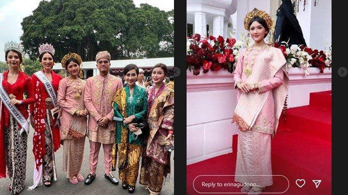 Erina Gudono saat tampil serasi dengan Kaesang mengenakan busana adat Minang