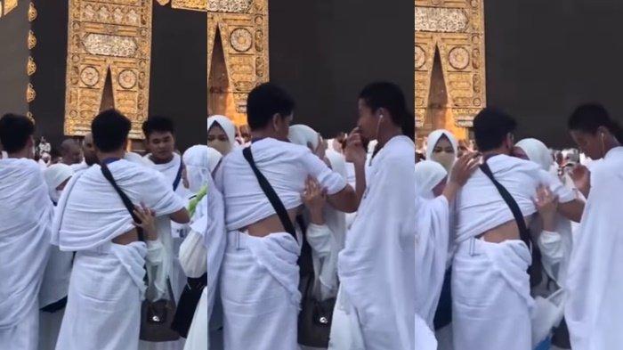 viral video Lesti Kejora menangis pilu di pelukan sang ayah di depan ka'bah saat beribadah umrah. (Instagram/@lestiykeejora)