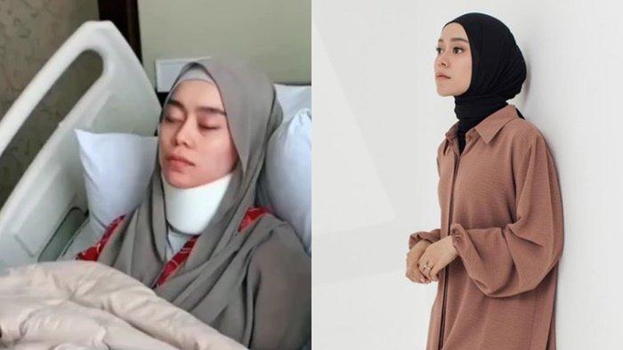 Viral penampakan Lesti Kejora usai mengalami KDRT dari Rizky Billar. Leher dipasangi gips alias penyangga karena ada tulang yang bergeser. (Instagram/ @lestikejora @real.dramahalu)