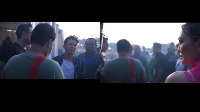 Momen saat Luna Maya dan Ariel Noah berpapasan saat sama-sama manggung di Bali. Keduanya pilih tak saling tegur sapa satu sama lain. (Instagram/@nazrielnoahfans_)