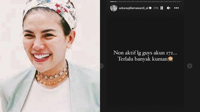 Penjelasan Nikita Mirzani soal akunnya Instagram pribadinya yang mendadak hilang. (Instagram/ @nikitamirzanimawardi172 @azkaraqillamawardi)