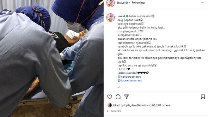 Inul Daratista mengabarkan bahwa suaminya Adam Suseno jatuh sakit