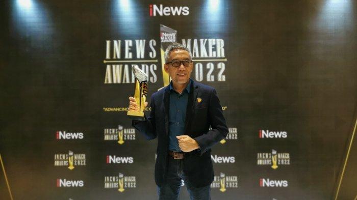 PT Pegadaian meraih penghargaan Inewsmaker Awards 2022 untuk kategori Innovation of Marketing, Product and Services dari Inews TV yang diserahkan oleh Menteri Pertanian Syahrul Yasin Limpo di Jakarta, Kamis (30/6/2022).