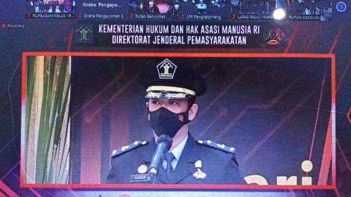 Jajaran Rupbasan Kelas 1 Palangkaraya mengikuti secara virtual upacara Hari Bhakti Pemasyarakatan Ke-58 Tahun 2022 yang digelar Ditjen Pemasyarakatan Kemenkumham RI, Rabu (27/4/2022)